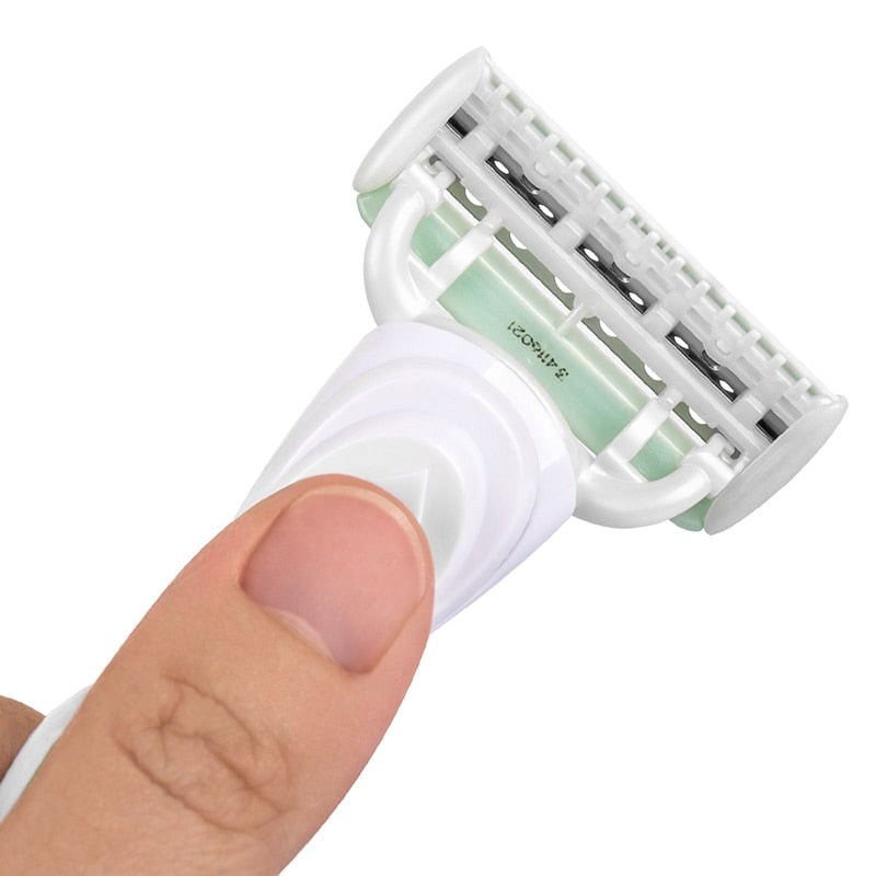 QShave Women Bikini Leg Hair Removal Razor + 6 Pcs X5 Blade - KiwisLove