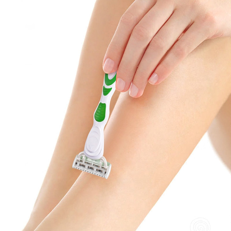 QShave Women Bikini Leg Hair Removal Razor + 6 Pcs X5 Blade - KiwisLove