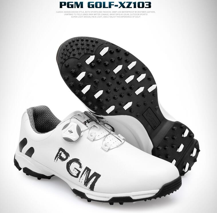 PGM golf shoes men's waterproof double patent rotating shoelaces anti-slip - KiwisLove