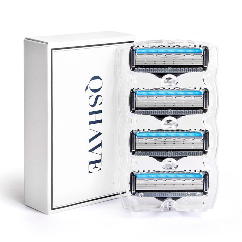 QShave It Blue Series Manual Shaving Razor Blade for Man Blade Refill X5 Blade Plus 1 Trimmer Blade - KiwisLove