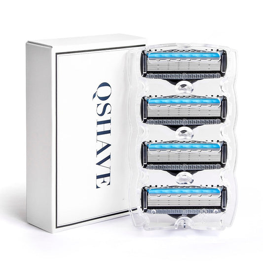 QShave It Blue Series Manual Shaving Razor Blade for Man Blade Refill X5 Blade Plus 1 Trimmer Blade - KiwisLove