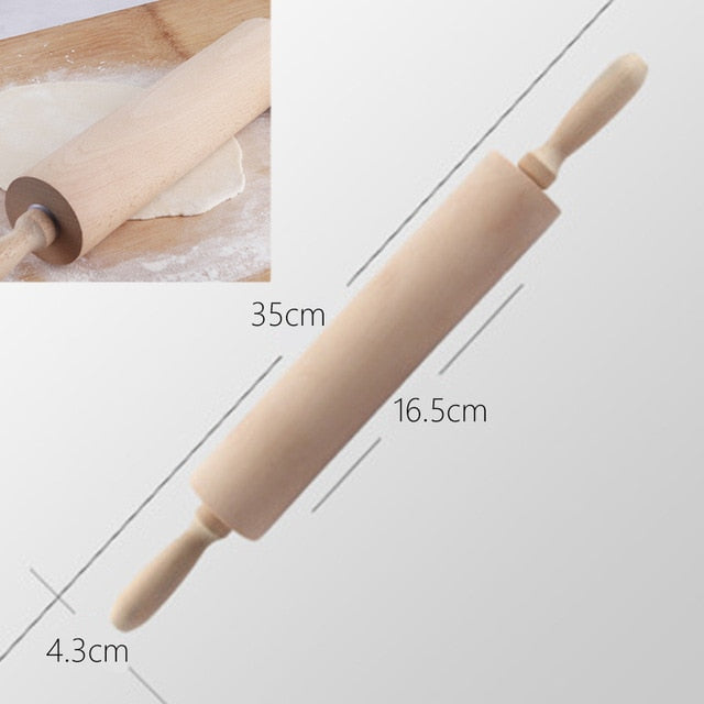 Christmas Embossing Rolling Pin Baking Cookies Noodle Biscuit Fondant Cake Dough Engraved Roller Reindeer Elk 35*5cm - KiwisLove