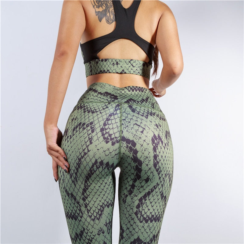 Size-S Women Yoga set Print Fitness Sports Bra Legging High Waist Outfit Gym Running Clothing - KiwisLove