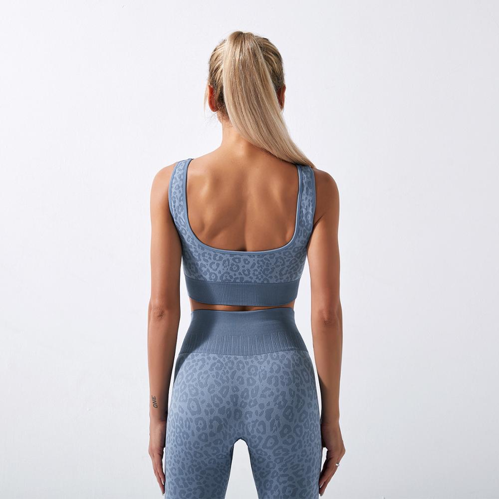 Leopard Women Yoga Set Gym  Sports Bras Pants Seamless Legging Fitness Running - KiwisLove