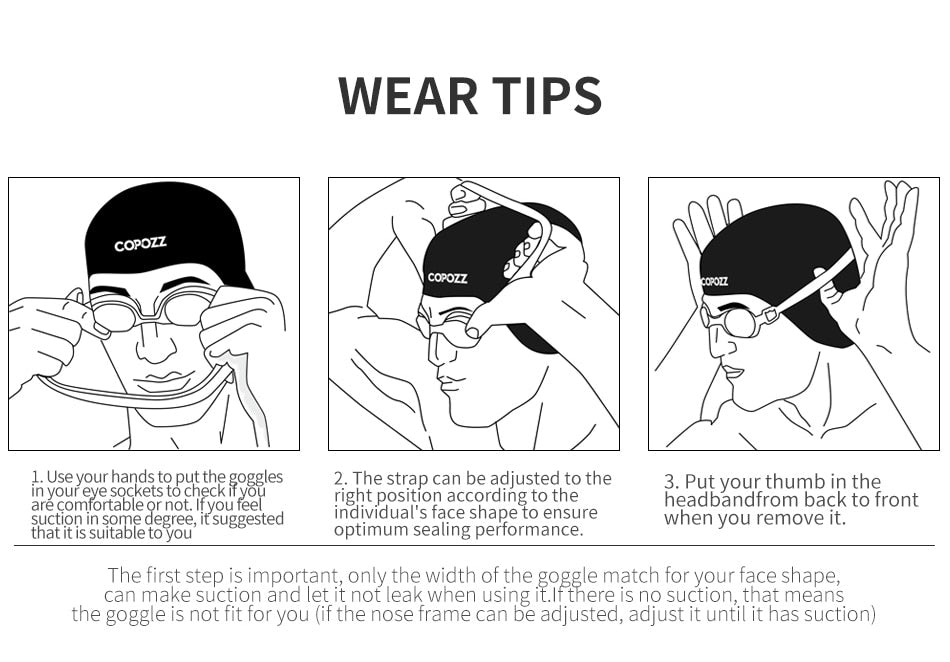 COPOZZ Kids Boy Girl Swim Goggles Anti Fog Big Frame Eyewear Waterproof - KiwisLove