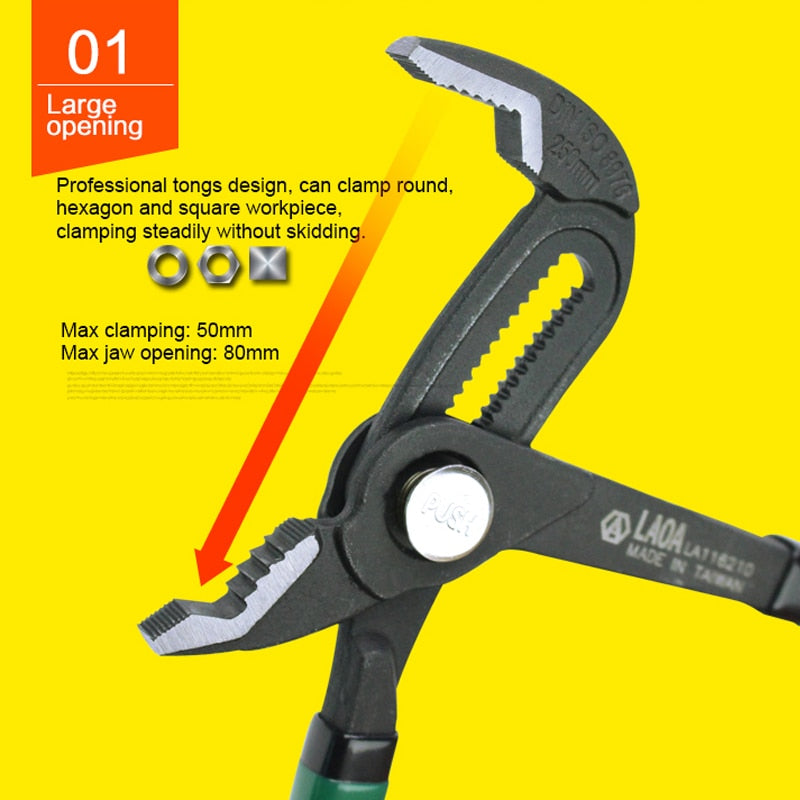 LAOA 10 inch Water Pump Pliers Pipe Wrench Plumbing Pliers Speed Grip - KiwisLove