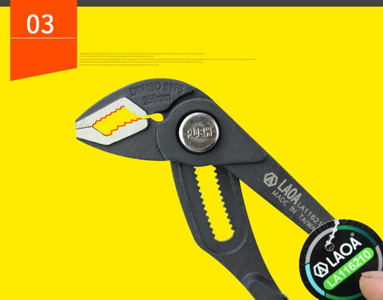 LAOA 10 inch Water Pump Pliers Pipe Wrench Plumbing Pliers Speed Grip - KiwisLove
