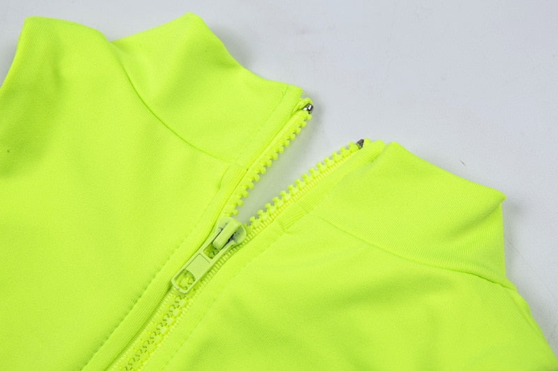 Women Yoga Sets Fitness Outfit High Waist Legging Zip Crop Top Gym Wear Running Clothing - KiwisLove