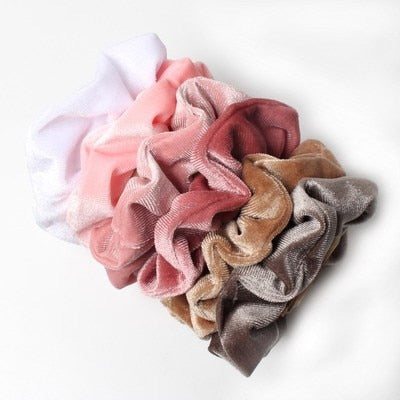 6pcs Velvet Scrunchies  Elastic Hair Bands - KiwisLove