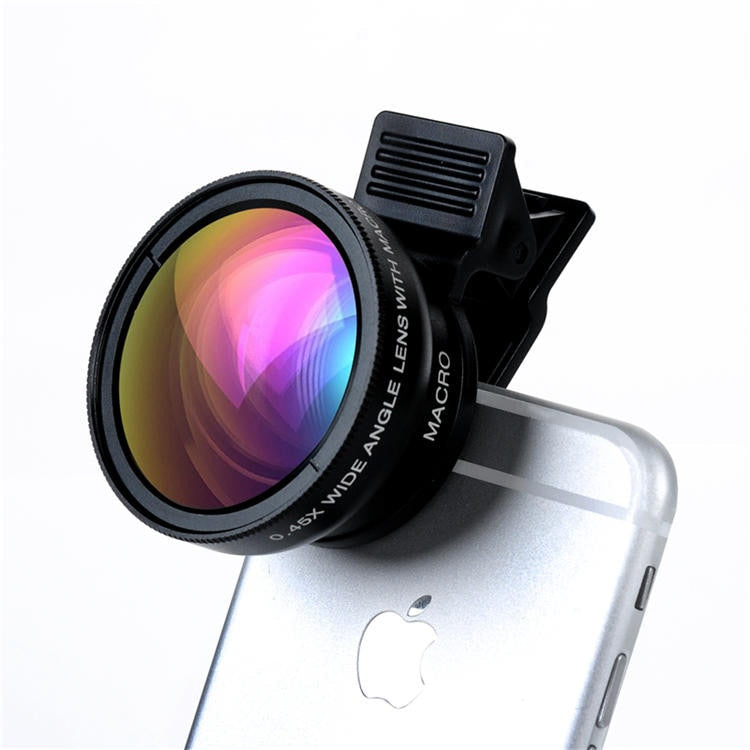 TOKOHANSUN Phone Lens Kit 0.45x Super Wide Angle & 12.5x Super Macro Lens HD Camera Lentes for iPhone 6S 7 Xiaomi All Cellphone - KiwisLove
