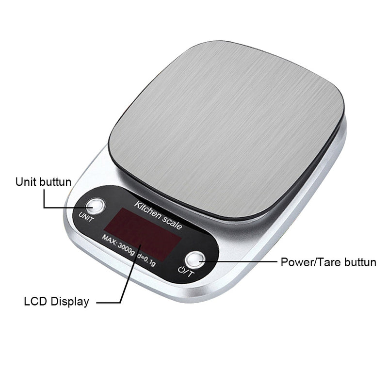 3kg 0.1g Mini Precision Scales Digital Kitchen Scale Jewelry Weighing Balance - KiwisLove