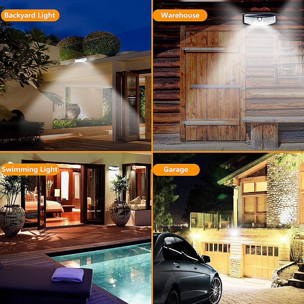 Goodland 308 LED Solar Light Outdoor  Lamp  PIR Motion Sensor Waterproof  Garden - KiwisLove