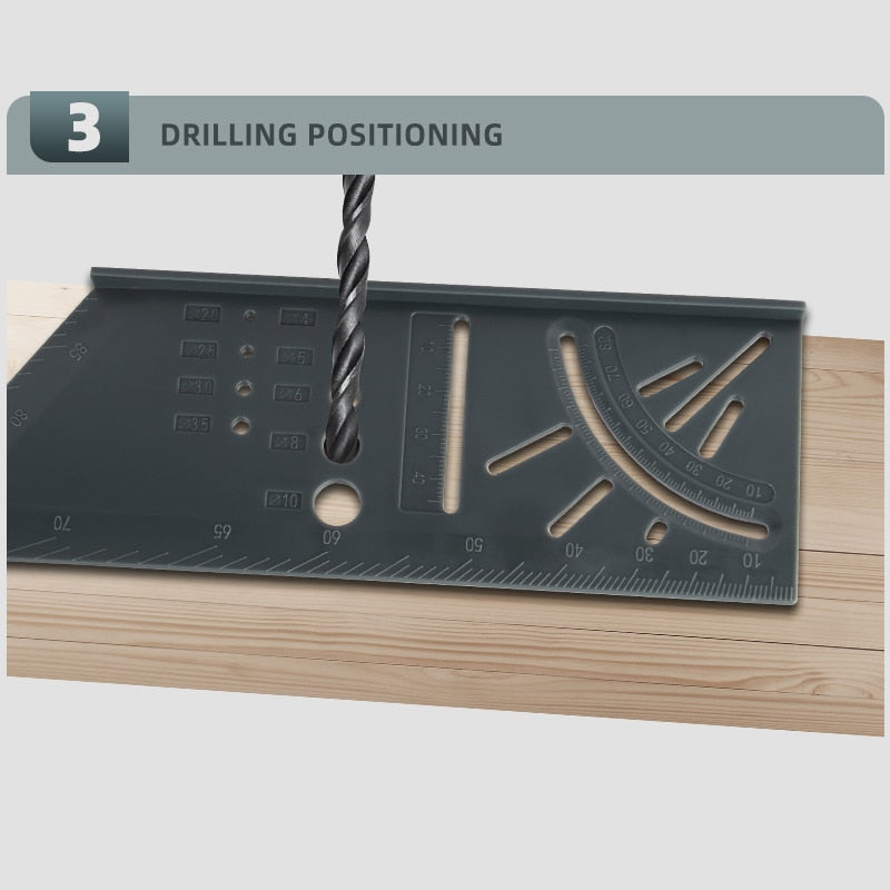 Angle Ruler 3D Mitre Gauge Square Size Marking Angle Measuring - KiwisLove