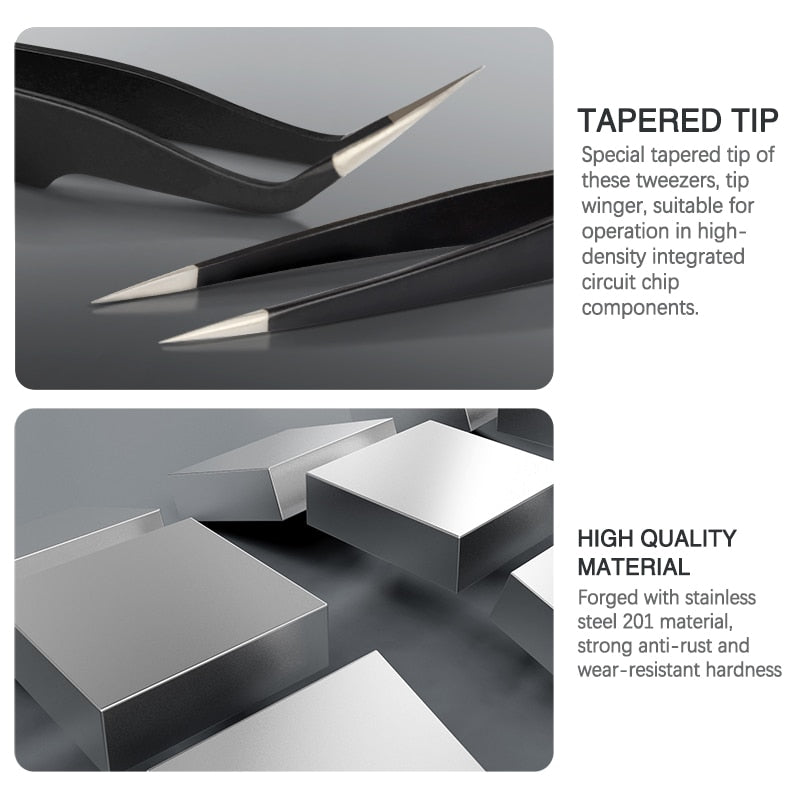 Tweezers Anti-static Precision Stainless Forceps Phone Repair IC Chips - KiwisLove