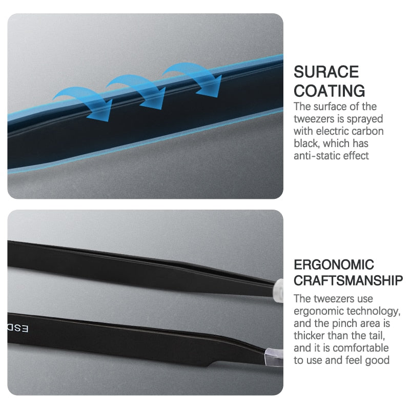 Tweezers Anti-static Precision Stainless Forceps Phone Repair IC Chips - KiwisLove