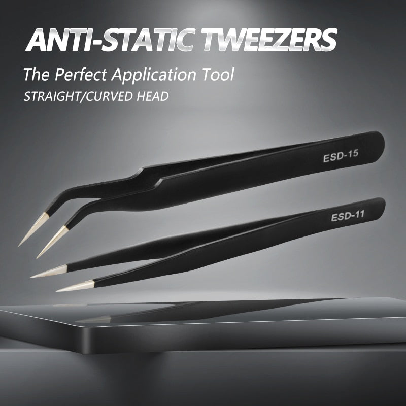 Tweezers Anti-static Precision Stainless Forceps Phone Repair IC Chips - KiwisLove