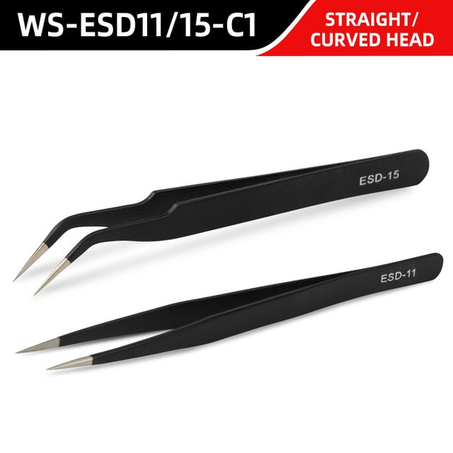 Tweezers Anti-static Precision Stainless Forceps Phone Repair IC Chips - KiwisLove