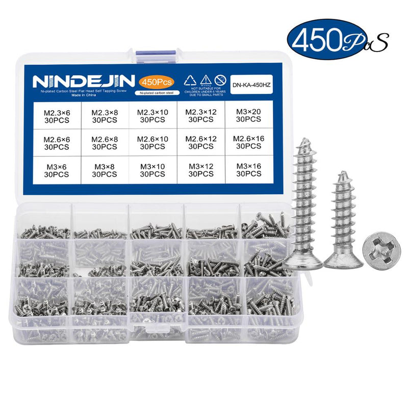 450pcs Countersunk flat head tapping screws with cross recessed Philips - KiwisLove