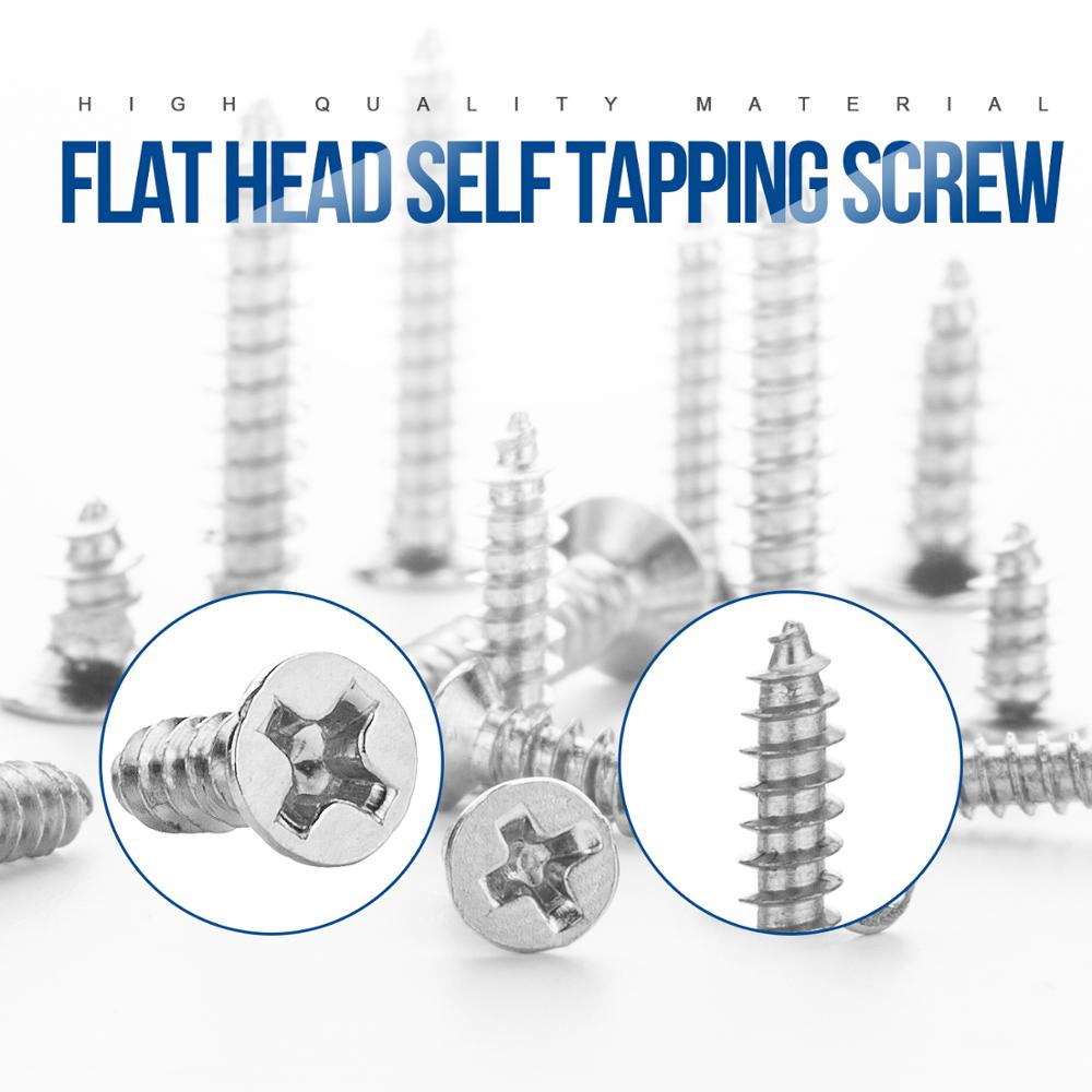 450pcs Countersunk flat head tapping screws with cross recessed Philips - KiwisLove