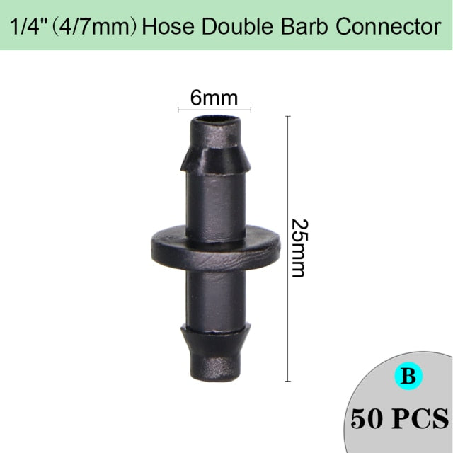 Garden Irrigation Hose Sprinkler Connector Double Barb Tee Elbow Eng Plug Water Pipe Joint 8/11 4/7mm Hose Lock Watering Fitting - KiwisLove