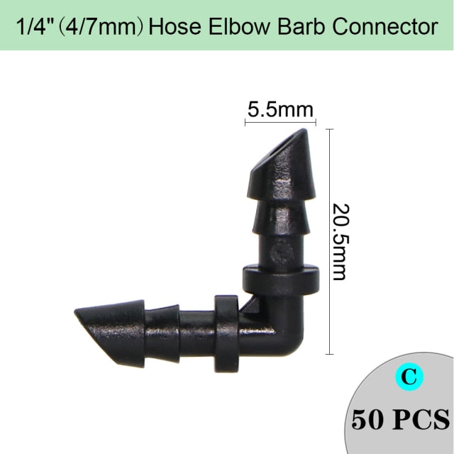 Garden Irrigation Hose Sprinkler Connector Double Barb Tee Elbow Eng Plug Water Pipe Joint 8/11 4/7mm Hose Lock Watering Fitting - KiwisLove