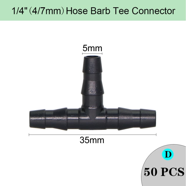 Garden Irrigation Hose Sprinkler Connector Double Barb Tee Elbow Eng Plug Water Pipe Joint 8/11 4/7mm Hose Lock Watering Fitting - KiwisLove