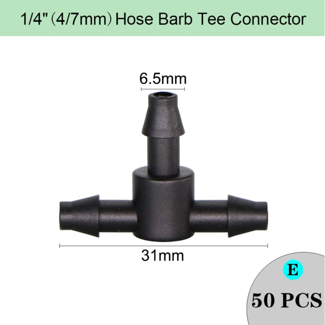Garden Irrigation Hose Sprinkler Connector Double Barb Tee Elbow Eng Plug Water Pipe Joint 8/11 4/7mm Hose Lock Watering Fitting - KiwisLove