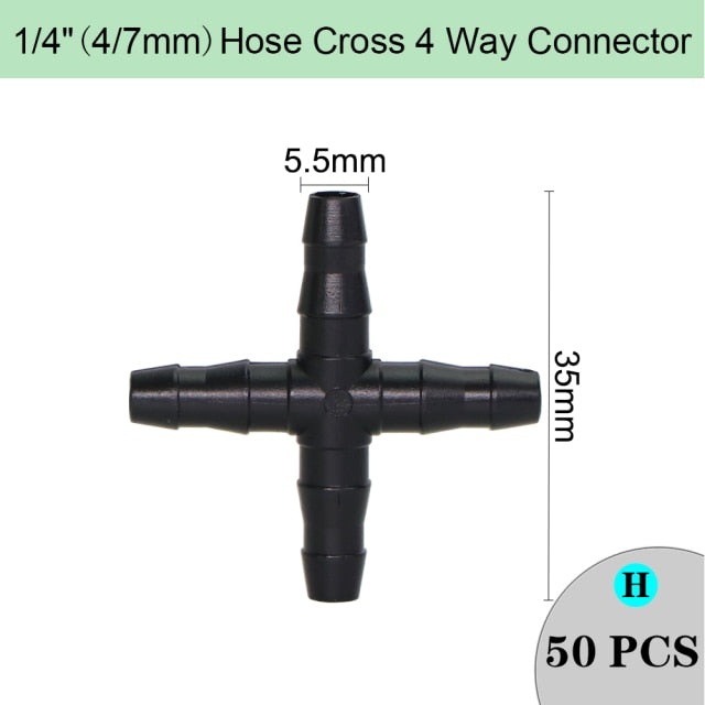 Garden Irrigation Hose Sprinkler Connector Double Barb Tee Elbow Eng Plug Water Pipe Joint 8/11 4/7mm Hose Lock Watering Fitting - KiwisLove