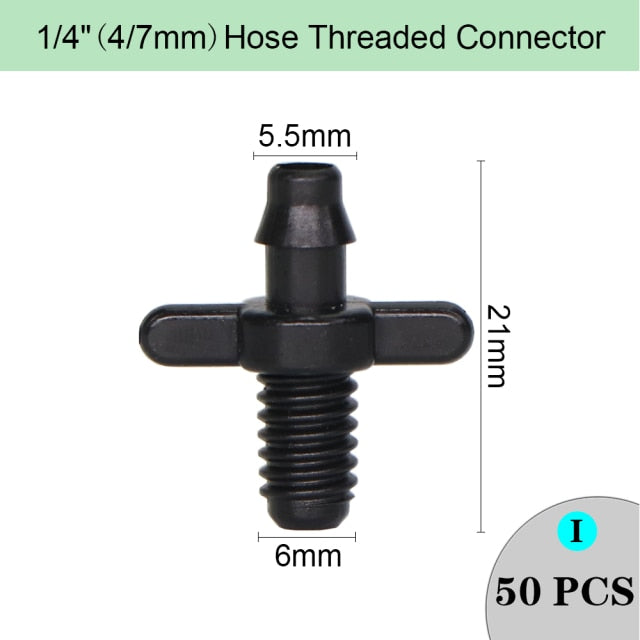 Garden Irrigation Hose Sprinkler Connector Double Barb Tee Elbow Eng Plug Water Pipe Joint 8/11 4/7mm Hose Lock Watering Fitting - KiwisLove