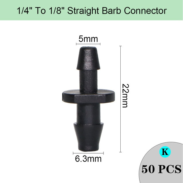 Garden Irrigation Hose Sprinkler Connector Double Barb Tee Elbow Eng Plug Water Pipe Joint 8/11 4/7mm Hose Lock Watering Fitting - KiwisLove