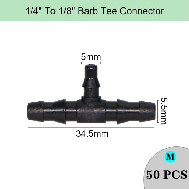 Garden Irrigation Hose Sprinkler Connector Double Barb Tee Elbow Eng Plug Water Pipe Joint 8/11 4/7mm Hose Lock Watering Fitting - KiwisLove
