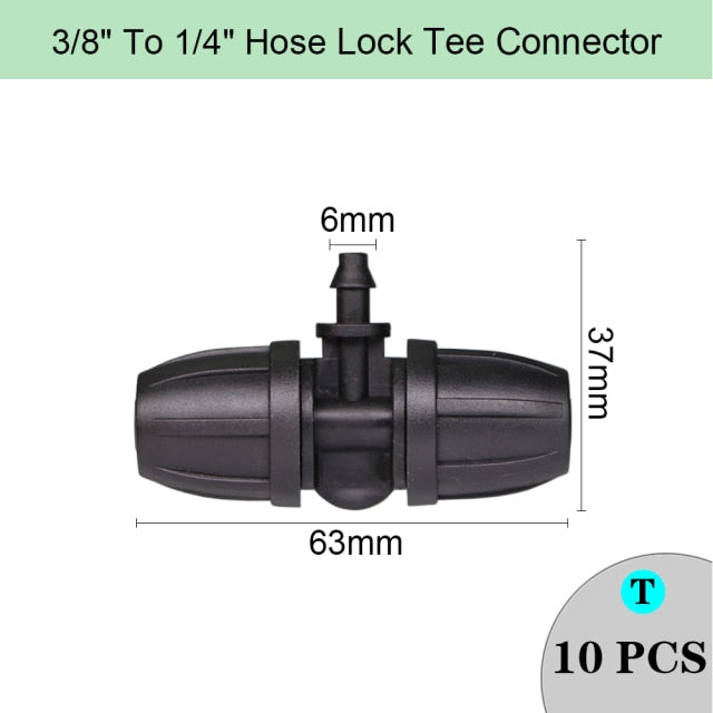 Garden Irrigation Hose Sprinkler Connector Double Barb Tee Elbow Eng Plug Water Pipe Joint 8/11 4/7mm Hose Lock Watering Fitting - KiwisLove