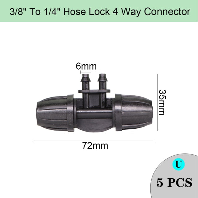 Garden Irrigation Hose Sprinkler Connector Double Barb Tee Elbow Eng Plug Water Pipe Joint 8/11 4/7mm Hose Lock Watering Fitting - KiwisLove