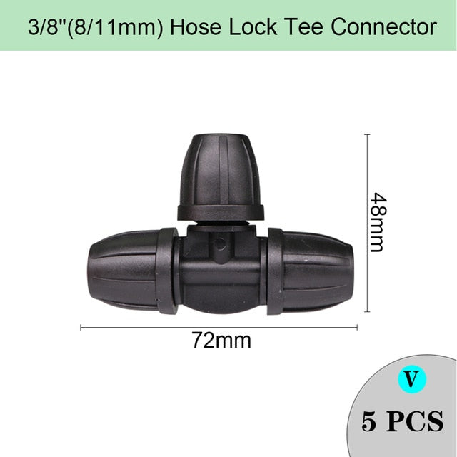 Garden Irrigation Hose Sprinkler Connector Double Barb Tee Elbow Eng Plug Water Pipe Joint 8/11 4/7mm Hose Lock Watering Fitting - KiwisLove