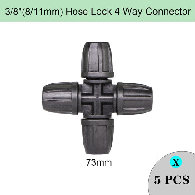 Garden Irrigation Hose Sprinkler Connector Double Barb Tee Elbow Eng Plug Water Pipe Joint 8/11 4/7mm Hose Lock Watering Fitting - KiwisLove