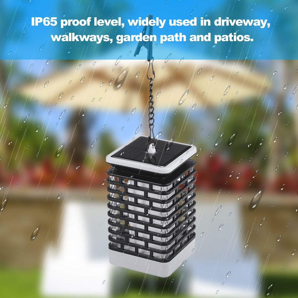 LED Solar Flames Light Dancing Flames Lighting Torches Hanging Lantern Solar Lamp IP65 Outdoor - KiwisLove
