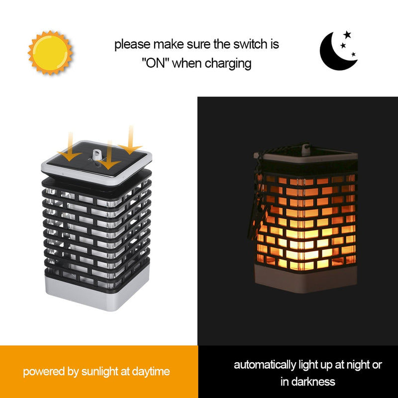 LED Solar Flames Light Dancing Flames Lighting Torches Hanging Lantern Solar Lamp IP65 Outdoor - KiwisLove