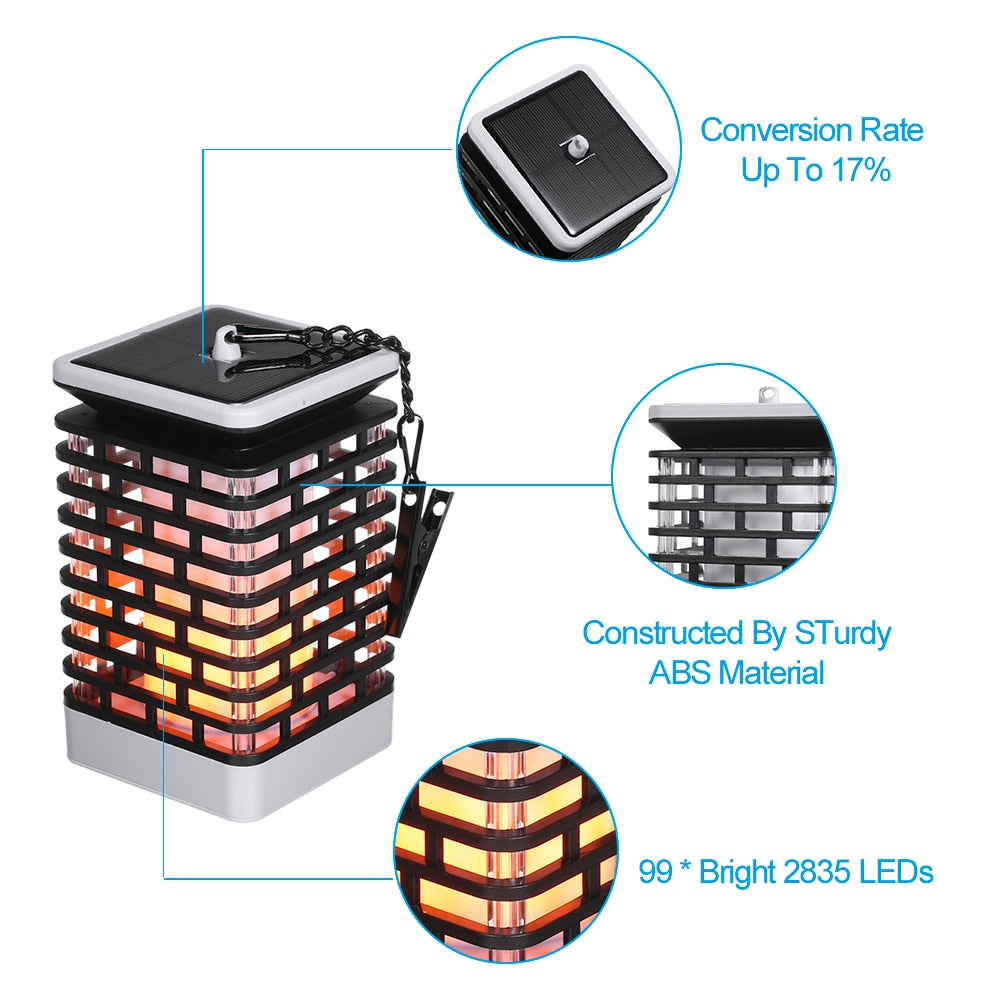 LED Solar Flames Light Dancing Flames Lighting Torches Hanging Lantern Solar Lamp IP65 Outdoor - KiwisLove