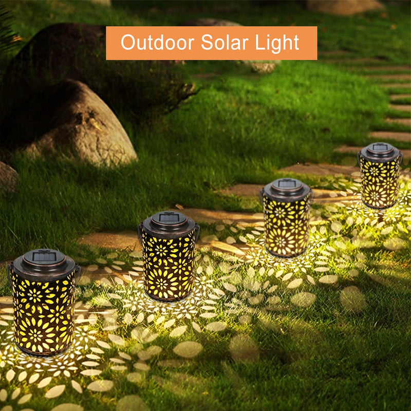Outdoor Lighting Garden Solar Hollowed-out  Lawn Hanging Landscape Decoration Lamp Patio yard Pathway - KiwisLove