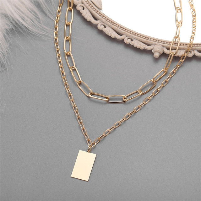 Multi-layer Coin Chain Choker Necklace - KiwisLove