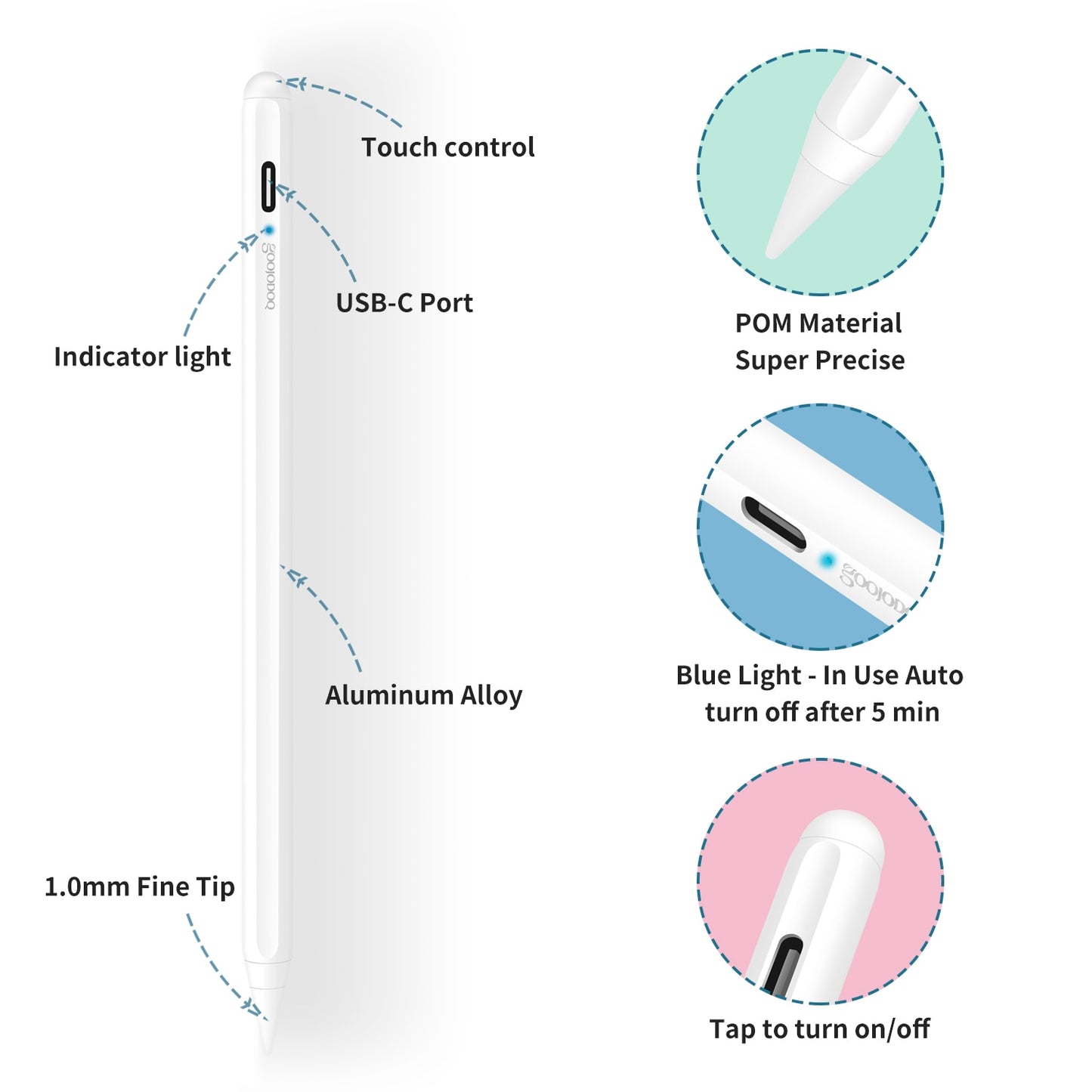 iPad Pencil Stylus Pen for Apple Pencil 2 1 iPad Pen Pro 11 12.9 2021 2020 2018 2019 Air 4 7th 8th - KiwisLove