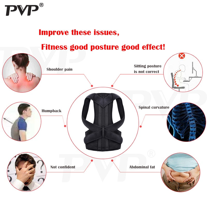 Posture Corrector Adjustable Back Support Shoulder Lumbar - KiwisLove