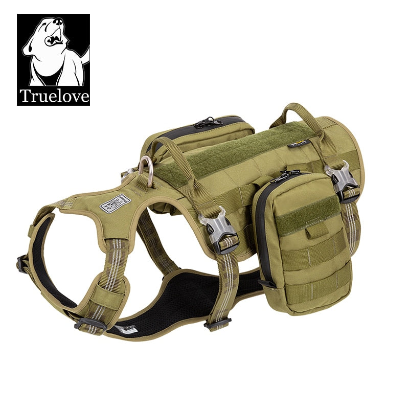 TRUELOVE Pet Harness Bag CORDURA High Tactical Training Military Backpack Service Dog Harness with Waterproof Fabric YH1806 - KiwisLove