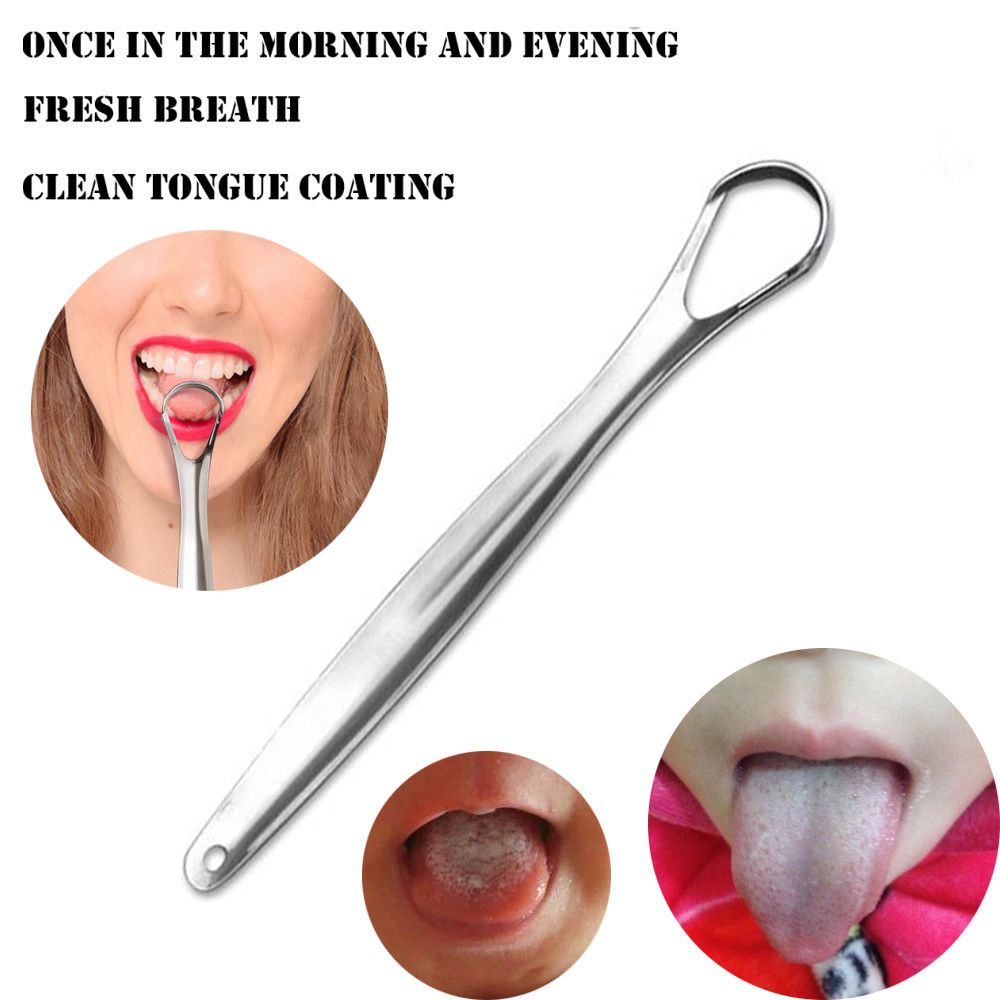 1PC Useful Tongue Scraper Stainless Steel Oral Tongue Cleaner Medical Mouth Brush Reusable Fresh Breath Maker - KiwisLove