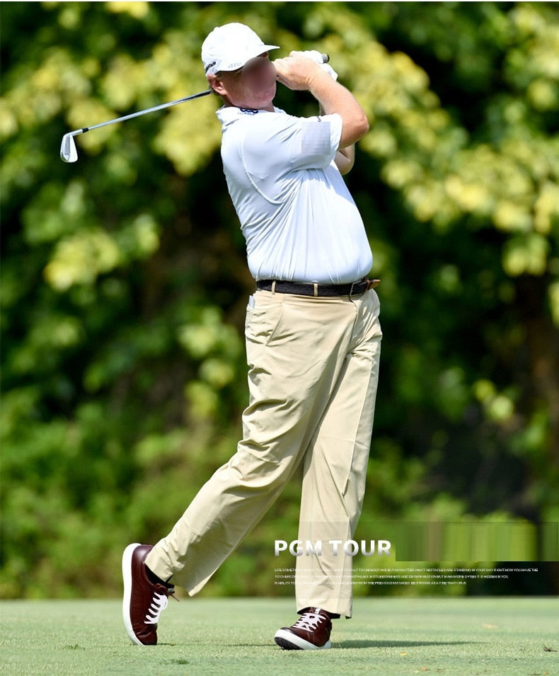 PGM Golf Shoes Men Genuine Leather Waterproof Sneaker Spikes Anti-Slip Shockproof - KiwisLove