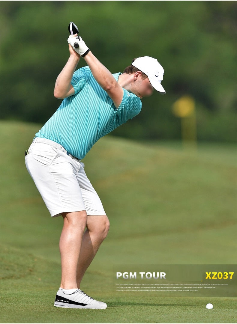 PGM Golf Shoes Men Genuine Leather Waterproof Sneaker Spikes Anti-Slip Shockproof - KiwisLove