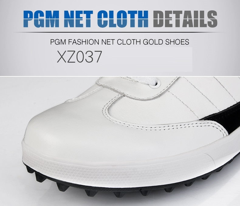 PGM Golf Shoes Men Genuine Leather Waterproof Sneaker Spikes Anti-Slip Shockproof - KiwisLove