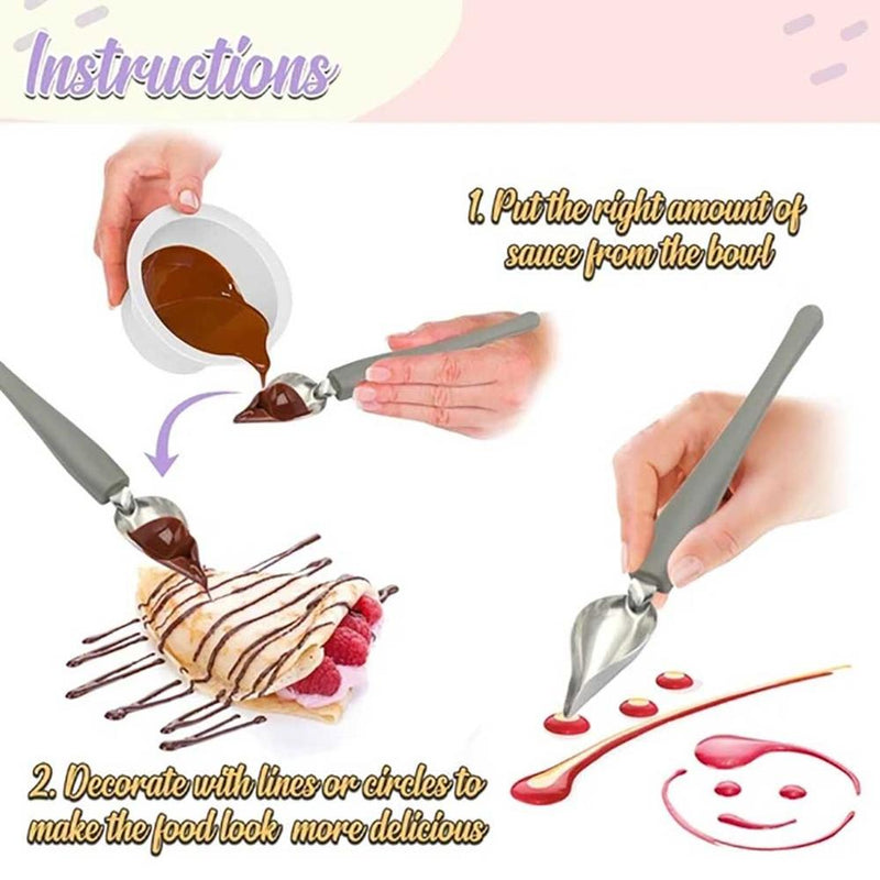 Sauce Plating Art Pencil Dessert Decorating  Painting Pencil Spoon - KiwisLove