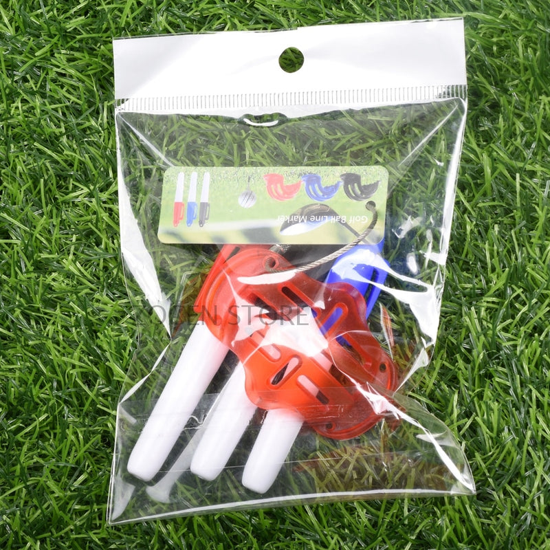 Golf Ball Triple Track 3 Line Marker Stencil +3 Pen Golf Ball Line Marker Putting Positioning Aids Outdoor Tool Golf Accessories - KiwisLove