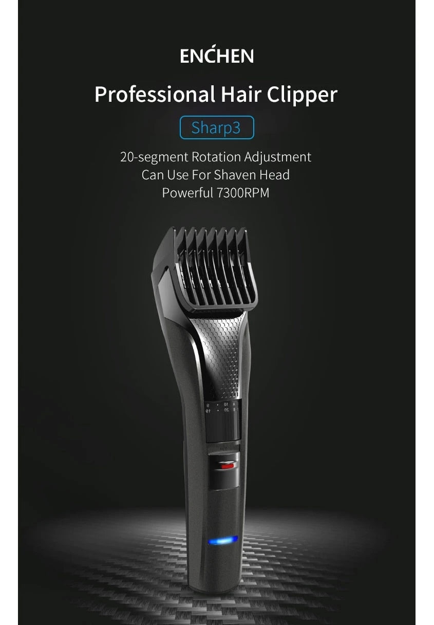 ENCHEN Electric Trimmer For Men USB Cordless Rechargeable Hair Clippers - KiwisLove